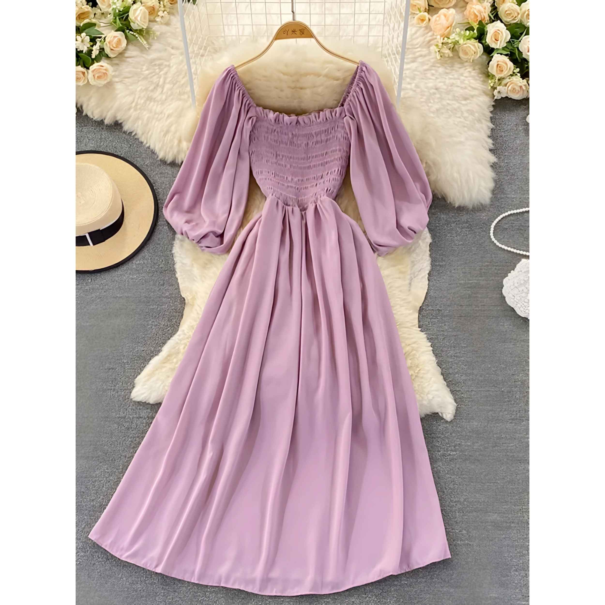 Robe maxi d’été pour femmes modèle Puffy