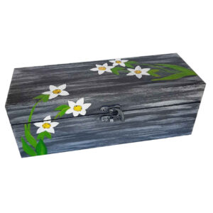 Boîte Cadeau Artisanale en Bois – Motif Floral