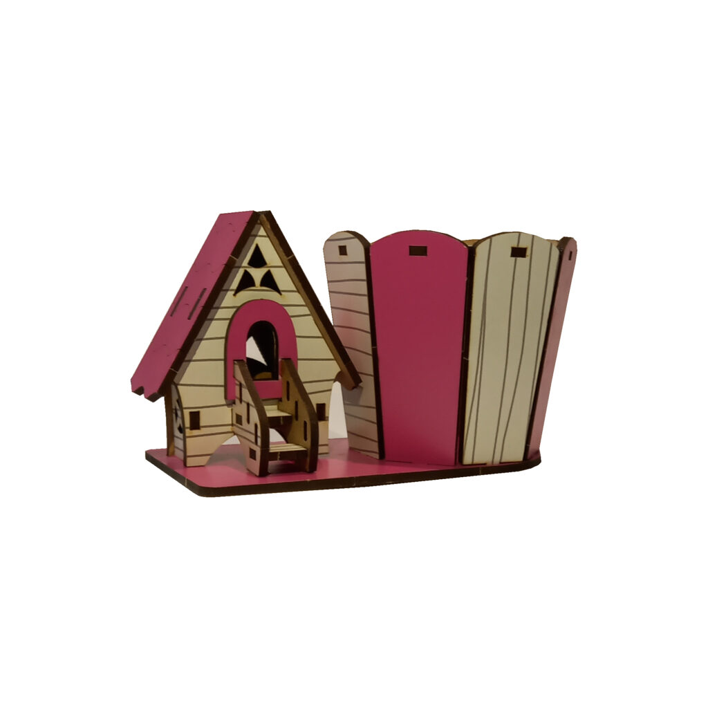 Porte-pinceaux de maquillage en bois Organisateur dans un design Cottage