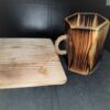 Porte-pinceaux de maquillage en bois Cup fait main en bois naturel