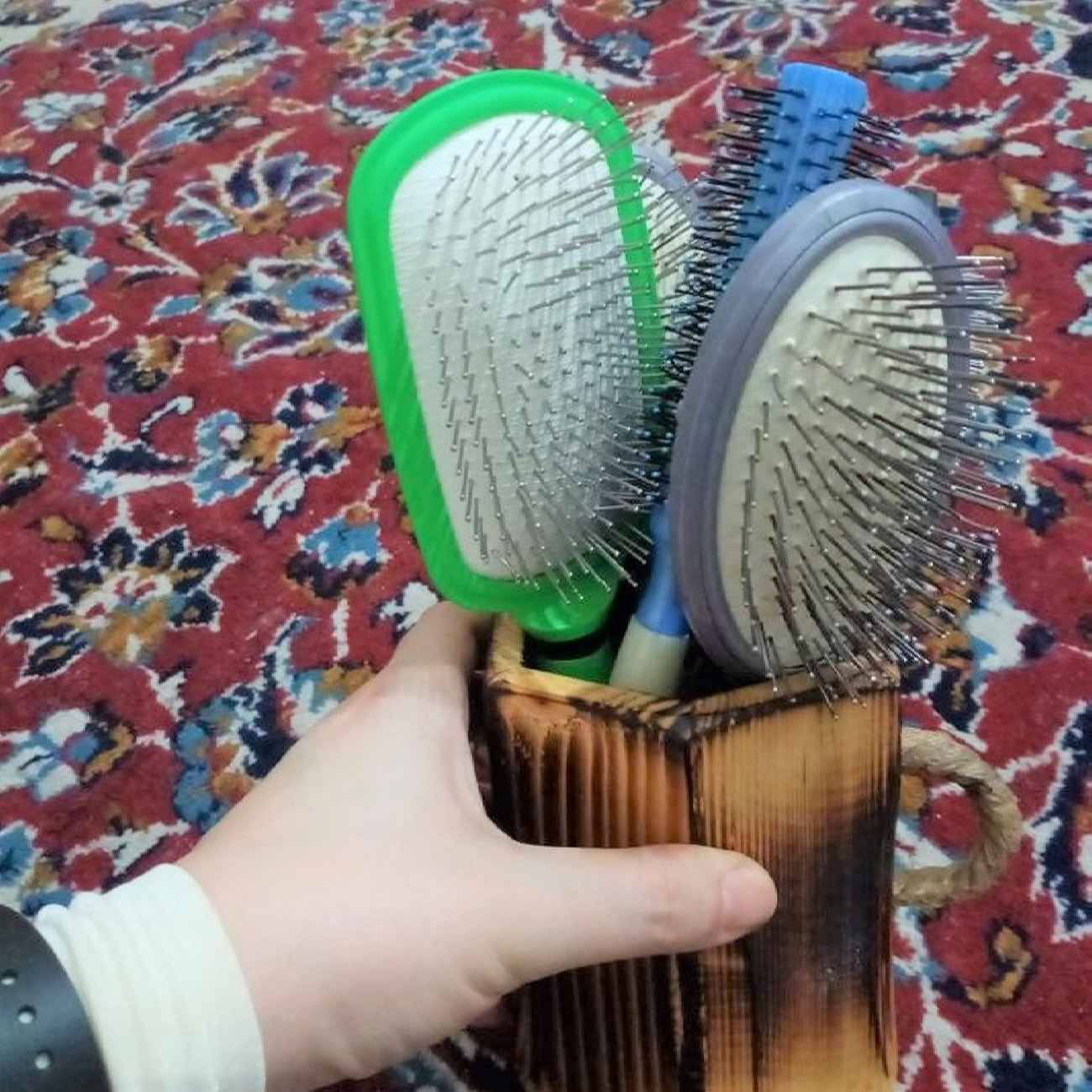 Porte-pinceaux de maquillage en bois Cup fait main en bois naturel