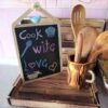 Porte-pinceaux de maquillage en bois Cup fait main en bois naturel