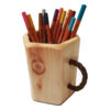 Porte-pinceaux de maquillage en bois Cup avec poignée en corde fait main Élégance