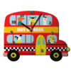 Horloge Murale en Bois pour Chambre d'Enfant avec Design de Bus Scolaire des Animaux