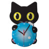 Horloge Murale en Bois pour Chambre d'Enfant avec Design de Chat Noir Mignon