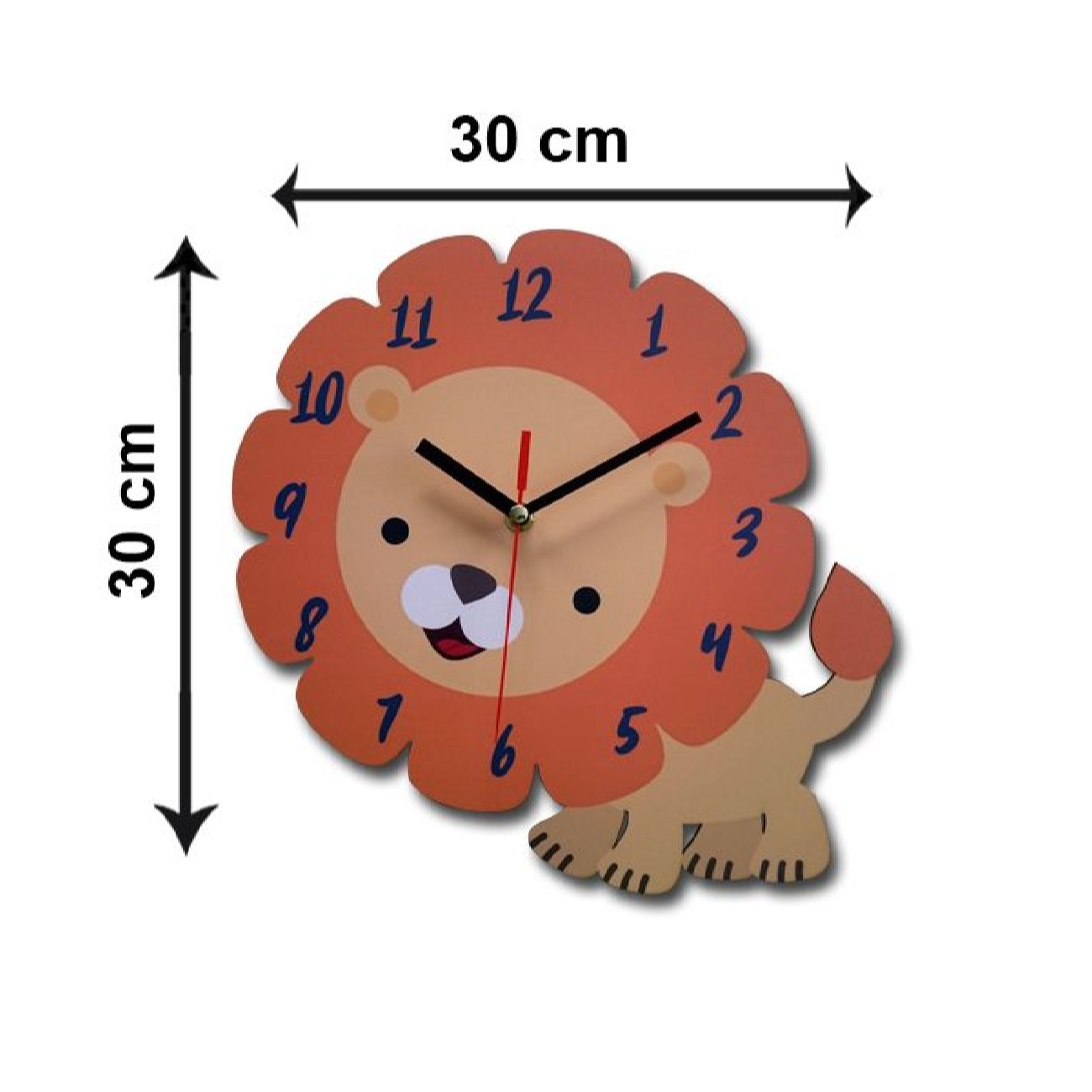 Horloge Murale en Bois pour Chambre d’Enfant avec Design de Lion Mignon