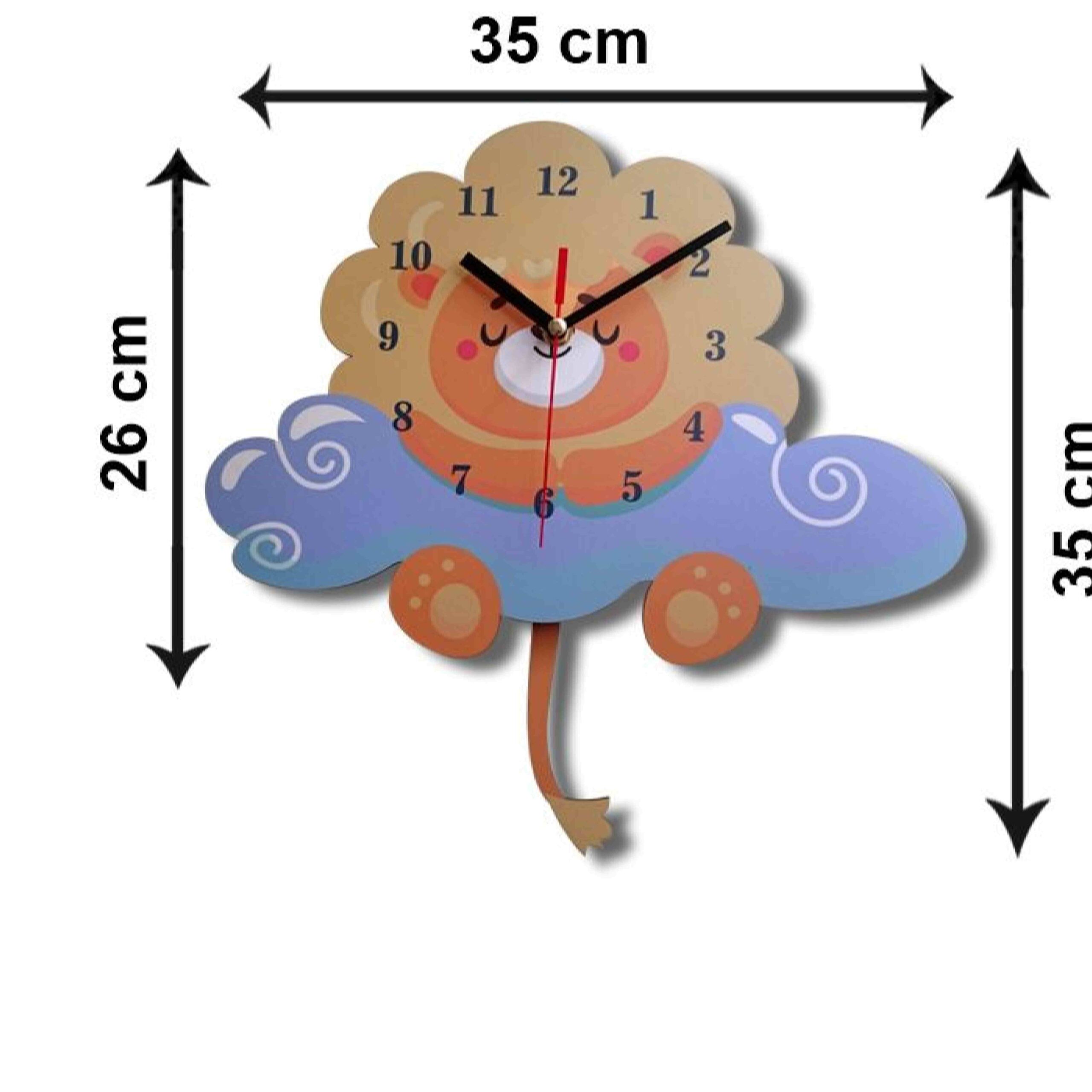 Horloge Murale en Bois pour Chambre d’Enfant avec Design « Rêve de Petit Lion »