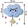 Horloge Murale en Bois pour Chambre d'Enfant avec Design de Nuage Heureux