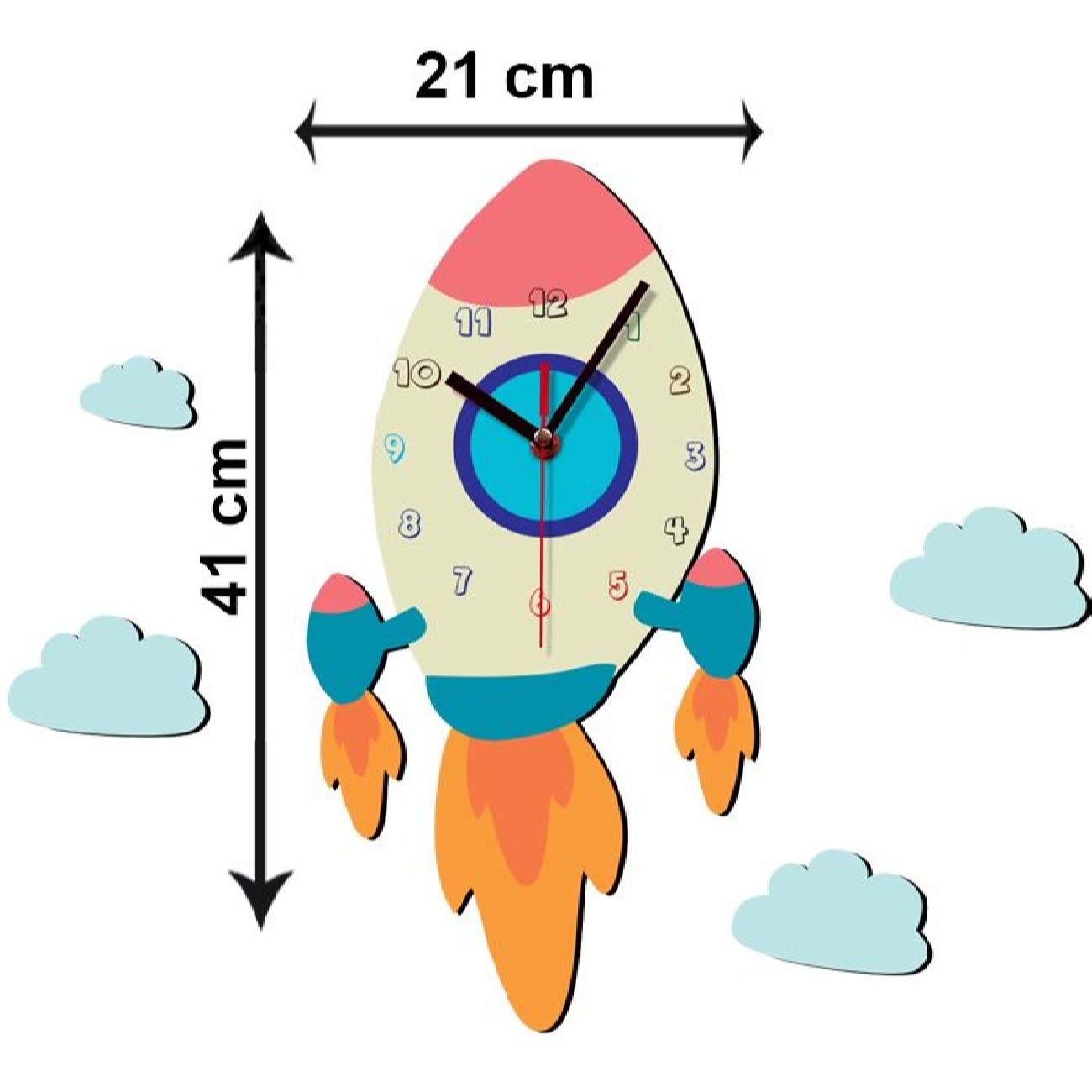 Horloge Murale en Bois pour Chambre d’Enfant avec Design de Jet