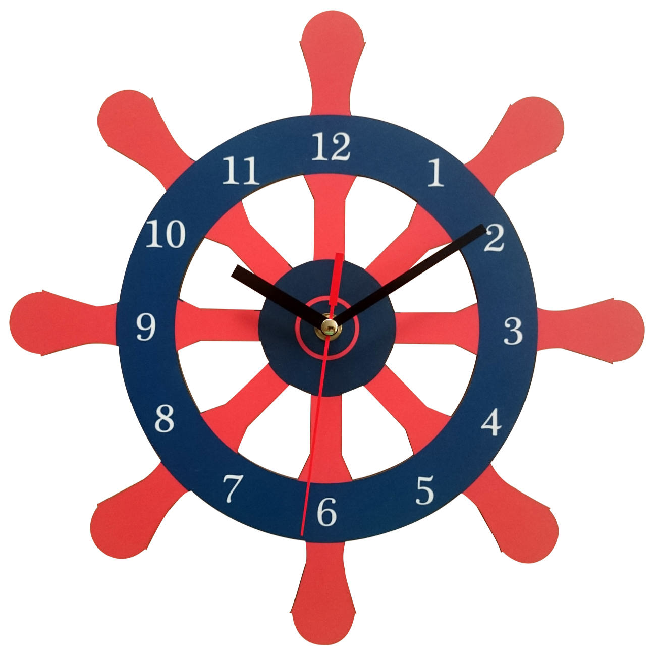 Horloge Murale en Bois pour Chambre d'Enfant avec Design de Roue de Bateau