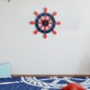 Horloge Murale en Bois pour Chambre d'Enfant avec Design de Roue de Bateau