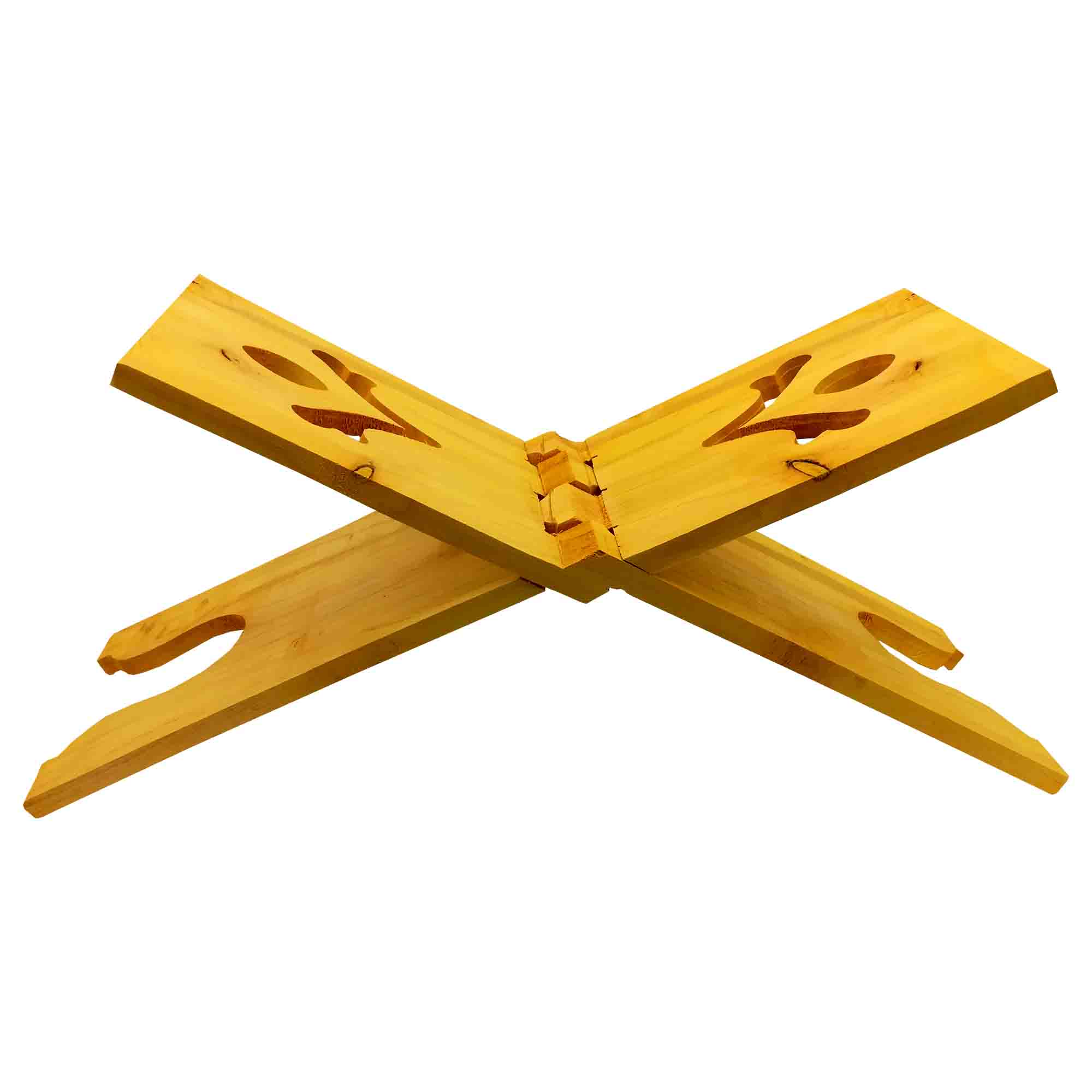 Support Rehal en bois pliable pour le Coran avec design de tulipe