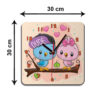 Horloge Murale en Bois pour Chambre d'Enfant Modèle Hiboux Bébé