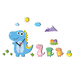 Horloge Murale en Bois pour Chambre d’Enfant Modèle Dinosaure