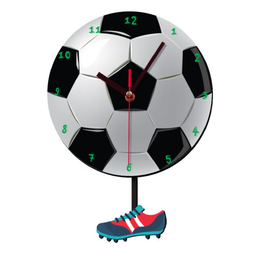 Horloge Murale en Bois pour Chambre d’Enfant Modèle Football