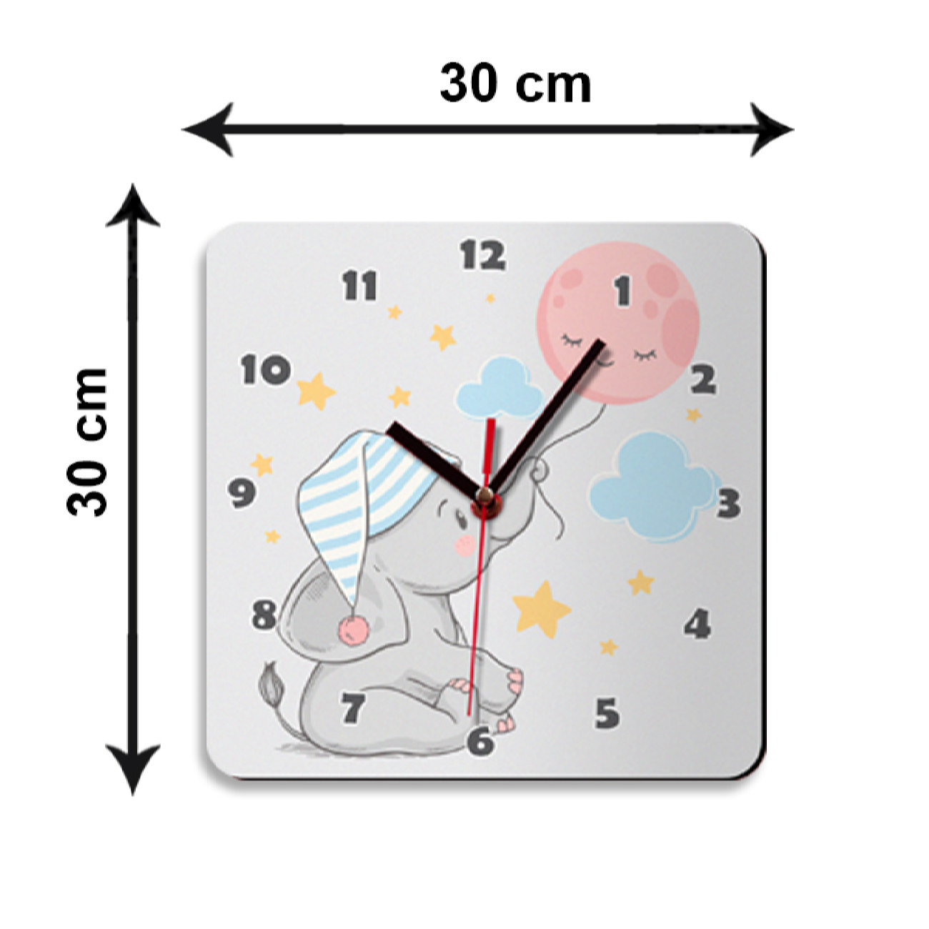 Horloge Murale en Bois pour Chambre d’Enfant Modèle Petit Éléphant