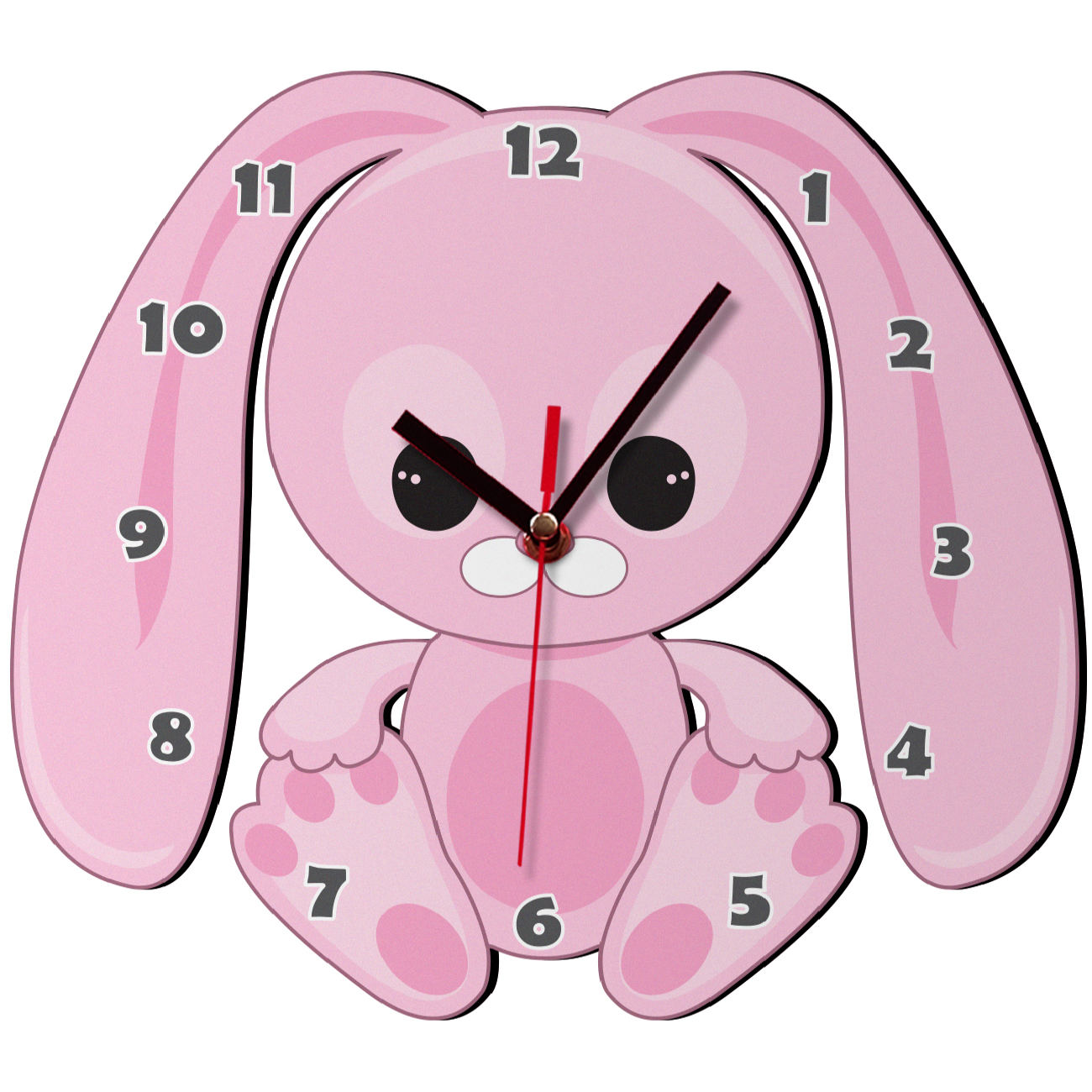 Horloge Murale en Bois pour Chambre d'Enfant Modèle Lapin