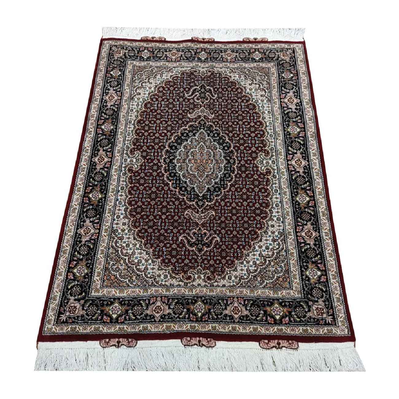 Tapis de prière persan authentique noué à la main et luxueux Sajada Khodadad