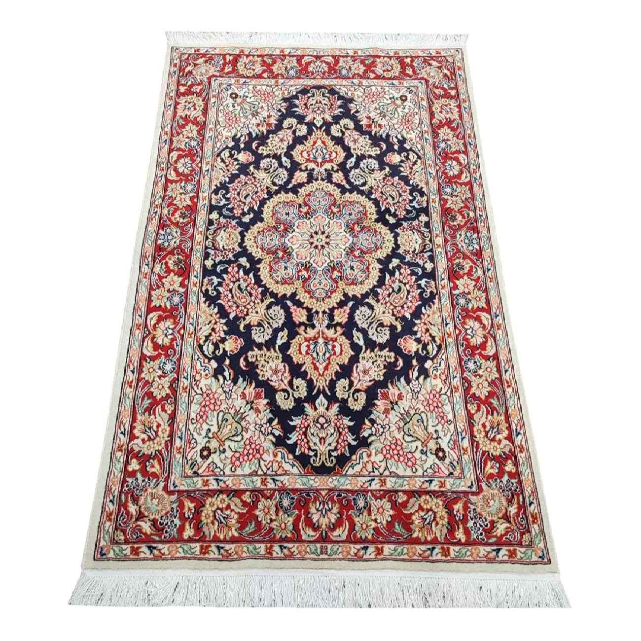 Tapis de prière persan authentique noué à la main et luxueux Sajada Kurush