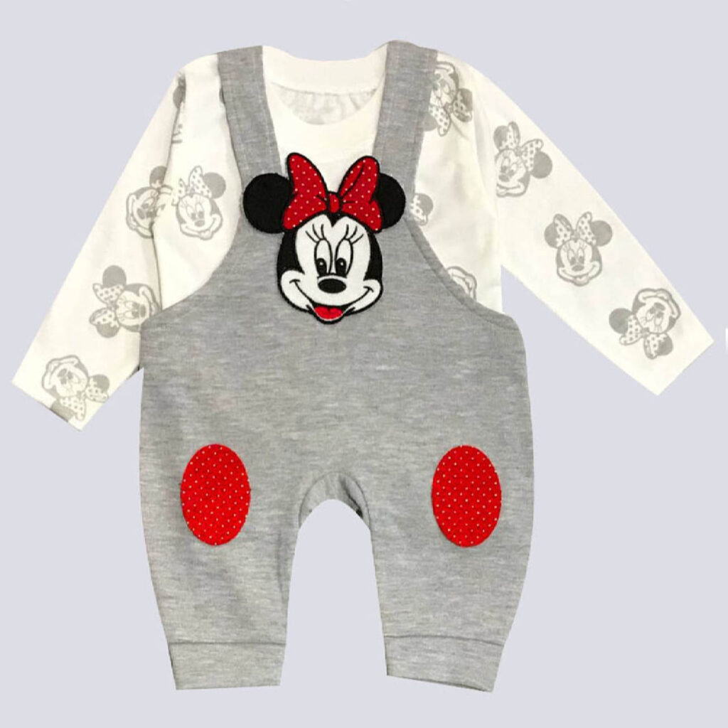 Ensemble T-shirt et Barboteuse Bébé avec Motif Minnie Mouse