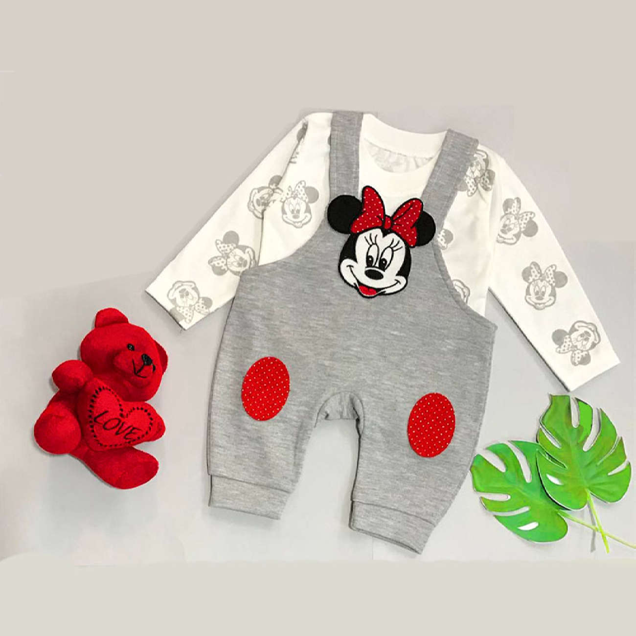 Ensemble T-shirt et Barboteuse Bébé avec Motif Minnie Mouse