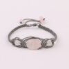 Bracelet macramé brodé bohème pour femmes modèle Quartz Rose