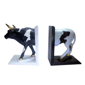 Serre-livres décoratif design vache – adapté pour pièces style campagne