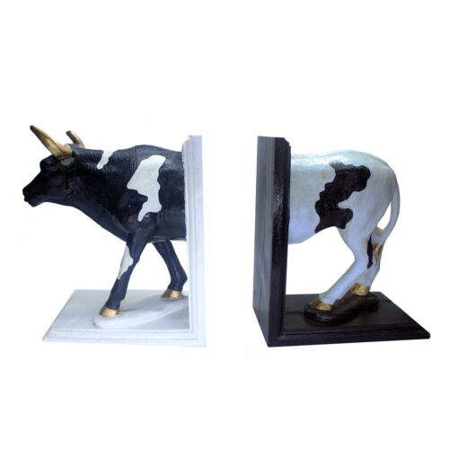 Serre-livres décoratif design vache – adapté pour pièces style campagne
