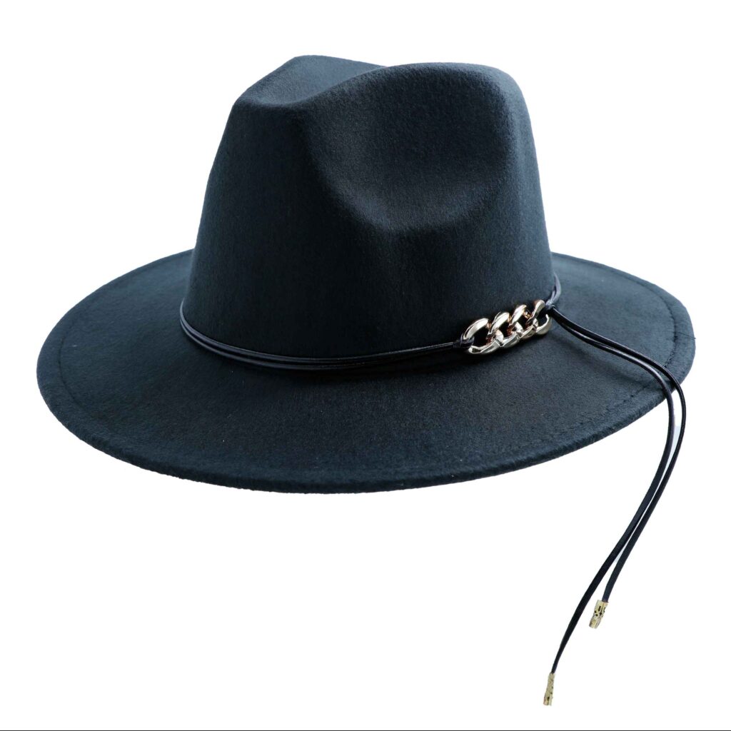 Chapeau Noir Classique pour Homme Modèle Fedora