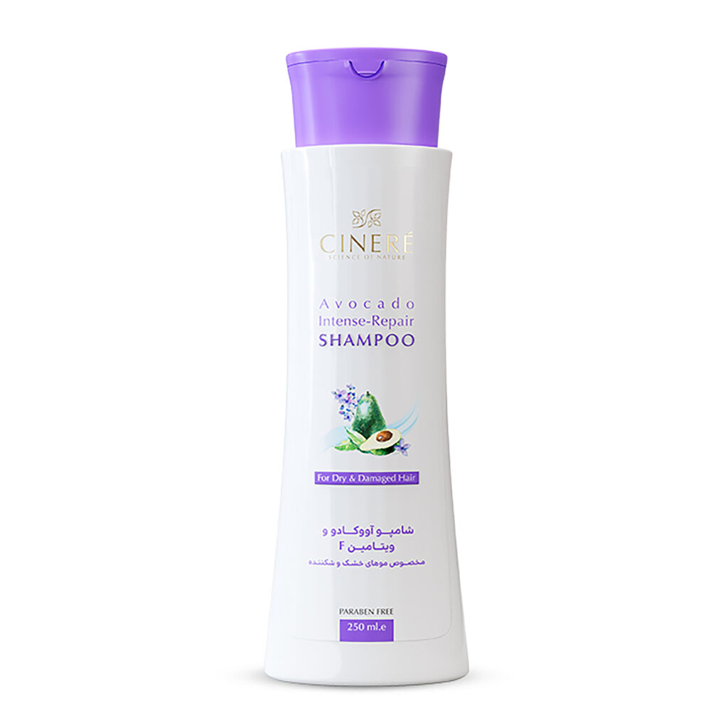 Cinere Shampooing à l'Avocat & Vitamine F, Convient aux Cheveux Secs & Abîmés (250 ml, x4)