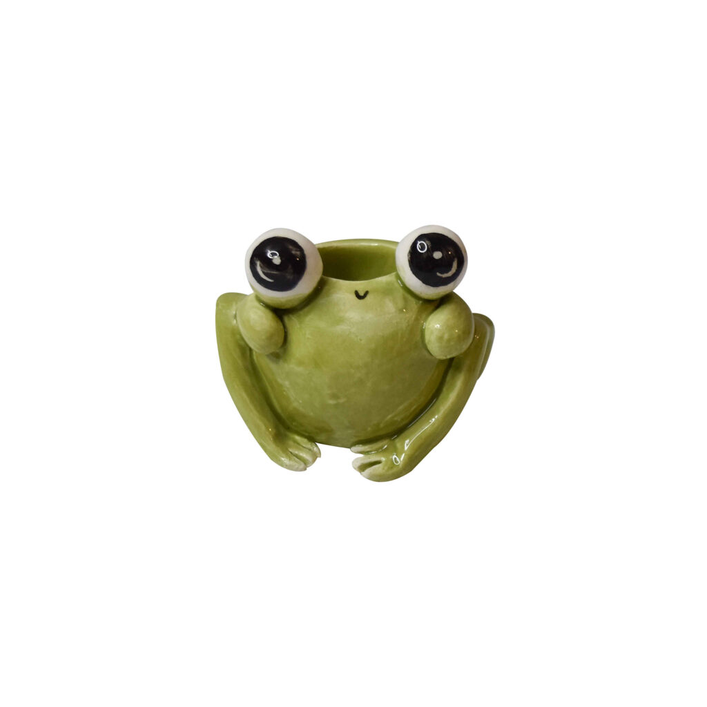 Porte-bougie décoratif en céramique avec design de grenouille – Idéal pour la décoration intérieure