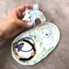 Porte-bougie décoratif en céramique avec design d'ours polaire fait à la main