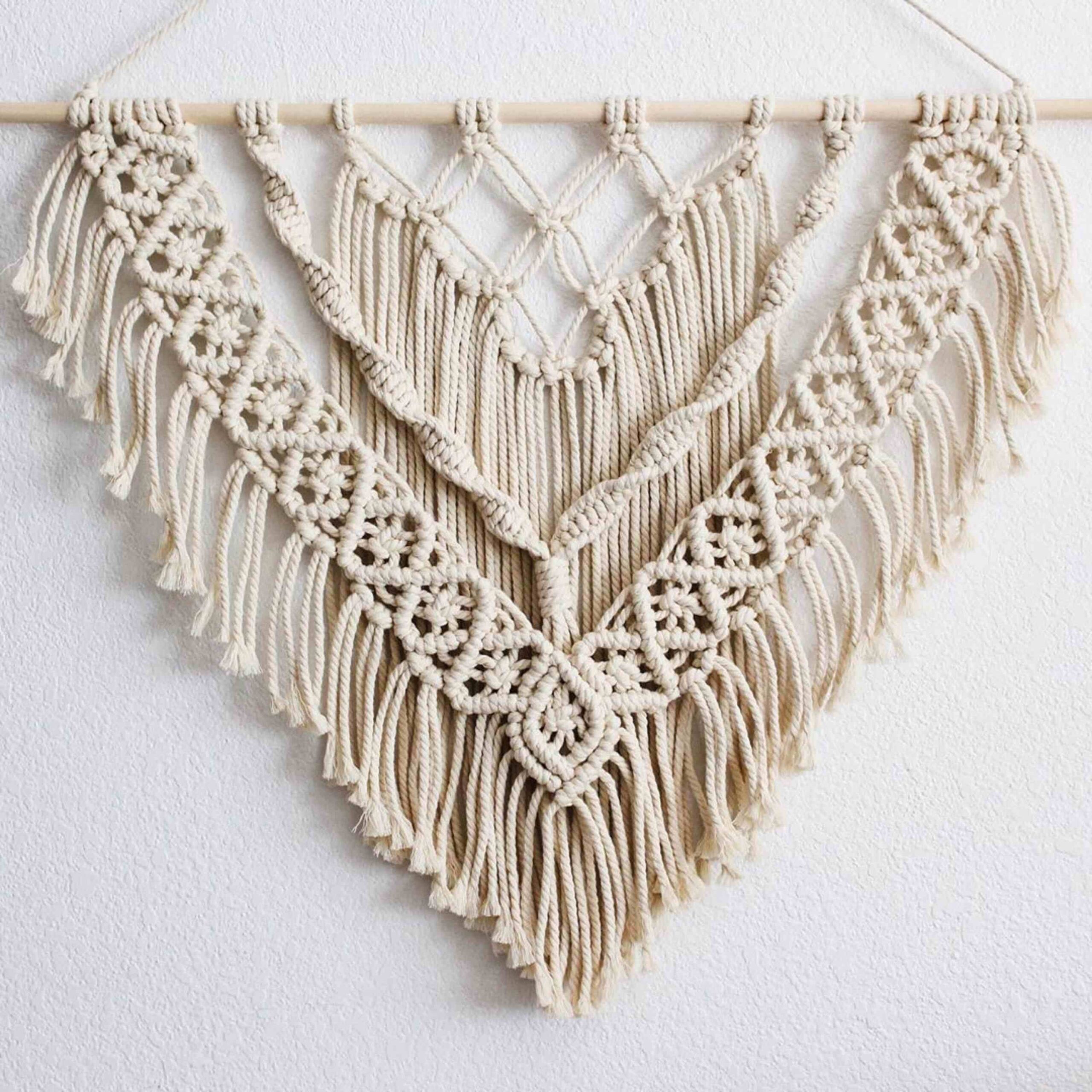Tenture murale décorative en macramé, modèle Bahar