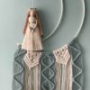 Tapisserie murale décorative en macramé, modèle Lune