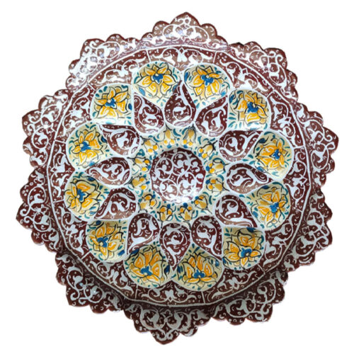 Assiette Décorative en Métal avec Émail Peint Persan Minakari pour Décoration Murale