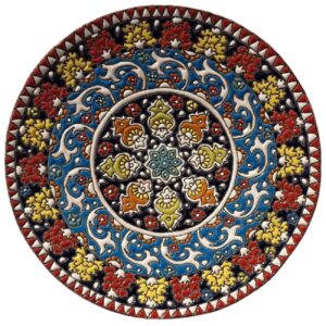 Assiette Décorative en Céramique Art Persan Minakari Émail Fait Main