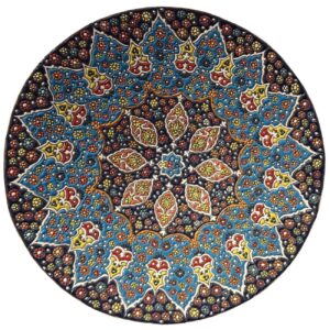 Assiette Décorative en Céramique Art Persan Minakari Émail Fait Main