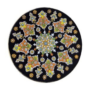 Assiette Décorative en Céramique Art Persan Minakari Émail Fait Main