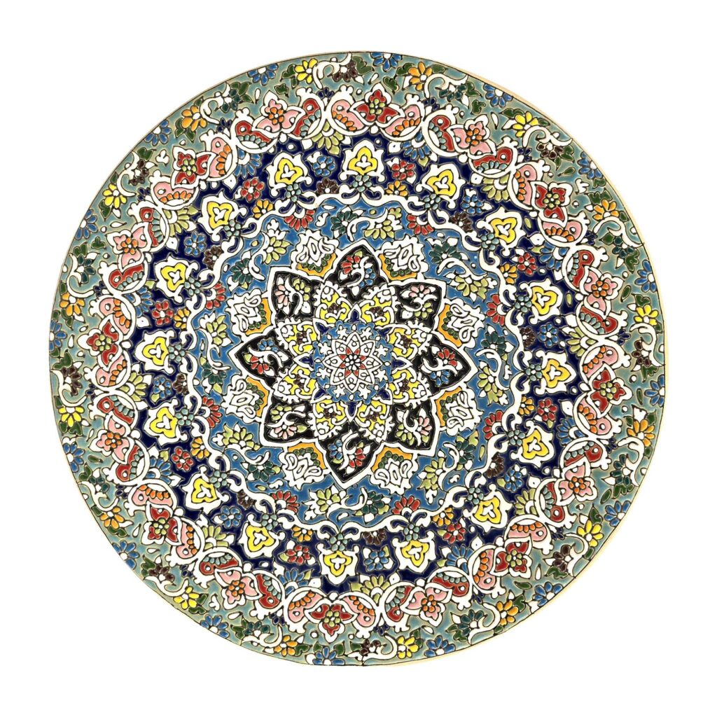 Assiette Décorative en Céramique avec Émail Persan Minakari pour Décoration Murale et de Table