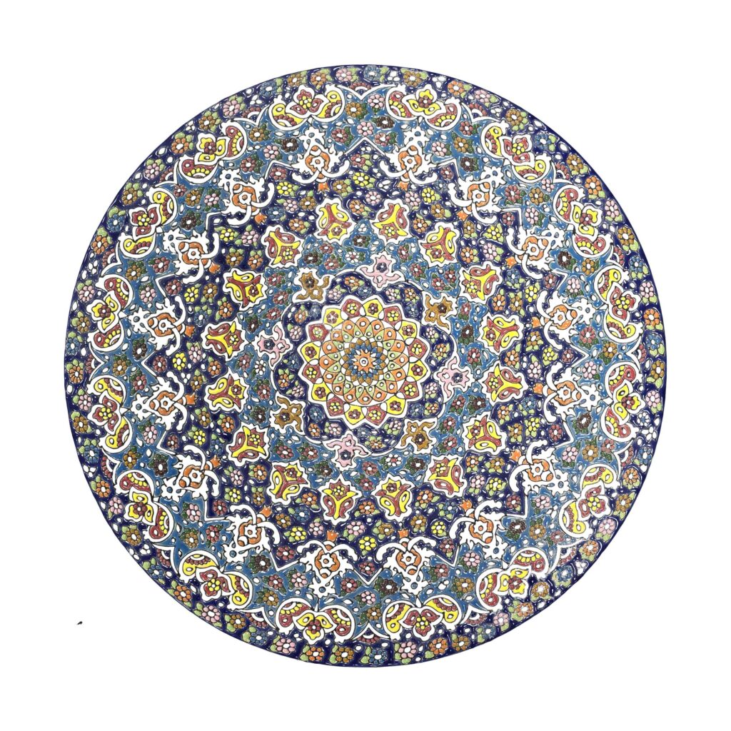 Assiette Décorative en Céramique avec Émail Persan Minakari pour Décoration Murale et de Table
