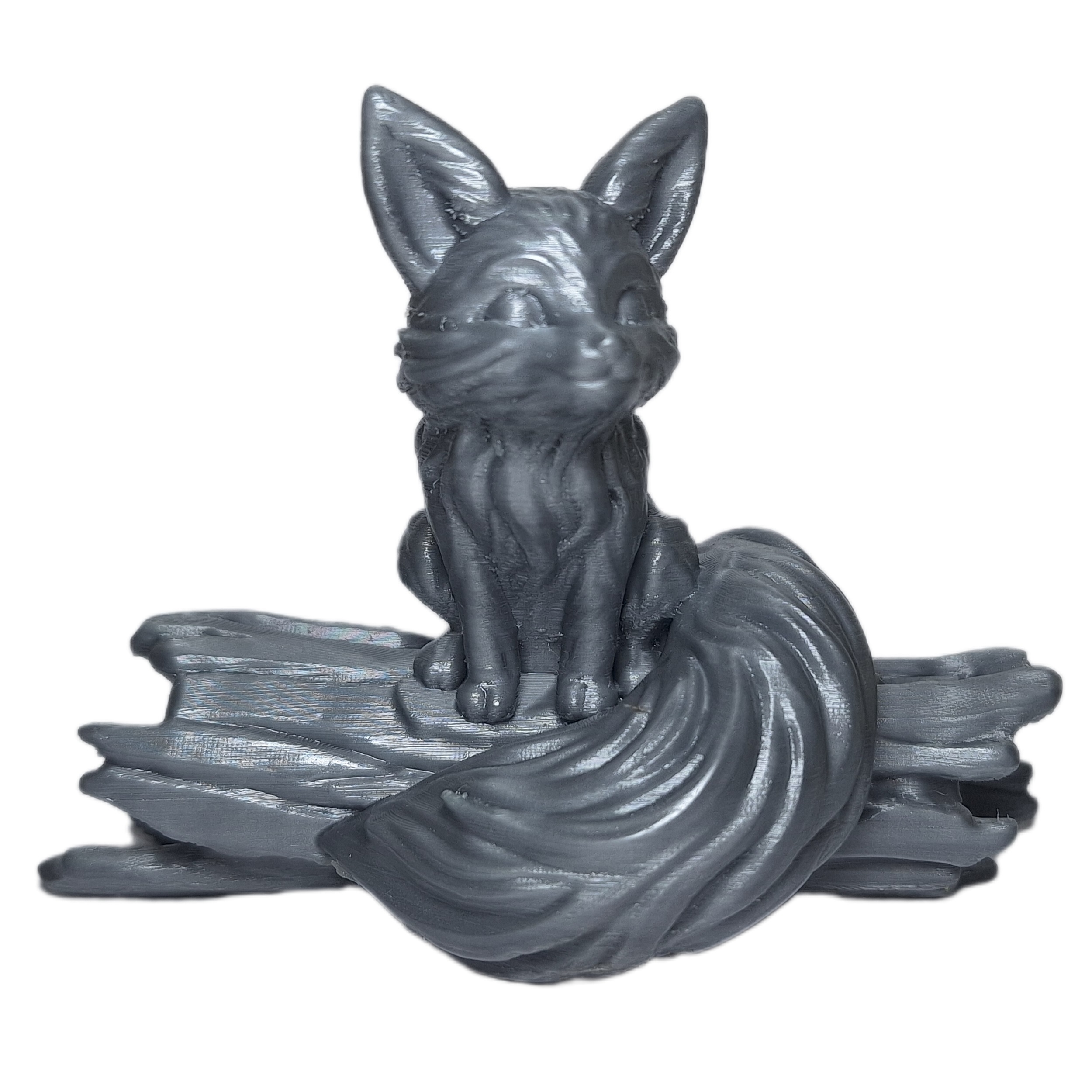 Figurine décorative de renard assis sur un arbre - Sculpture charmante de faune