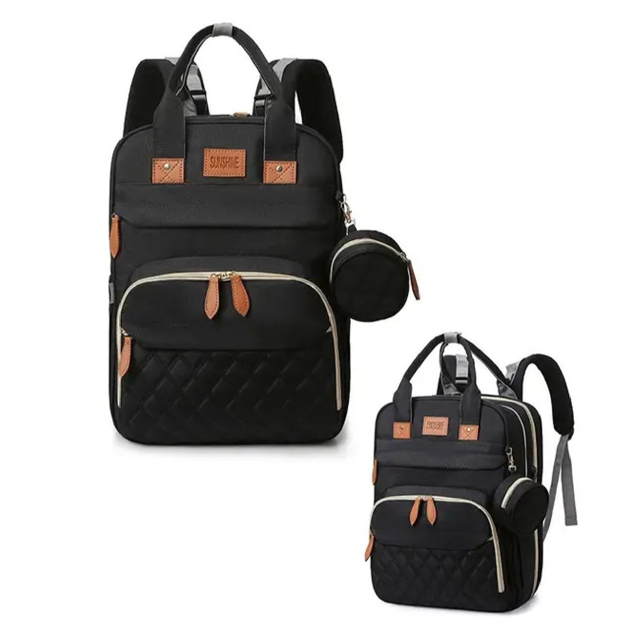 Sac pour accessoires de bébé avec poches latérales – modèle convertible en couffin