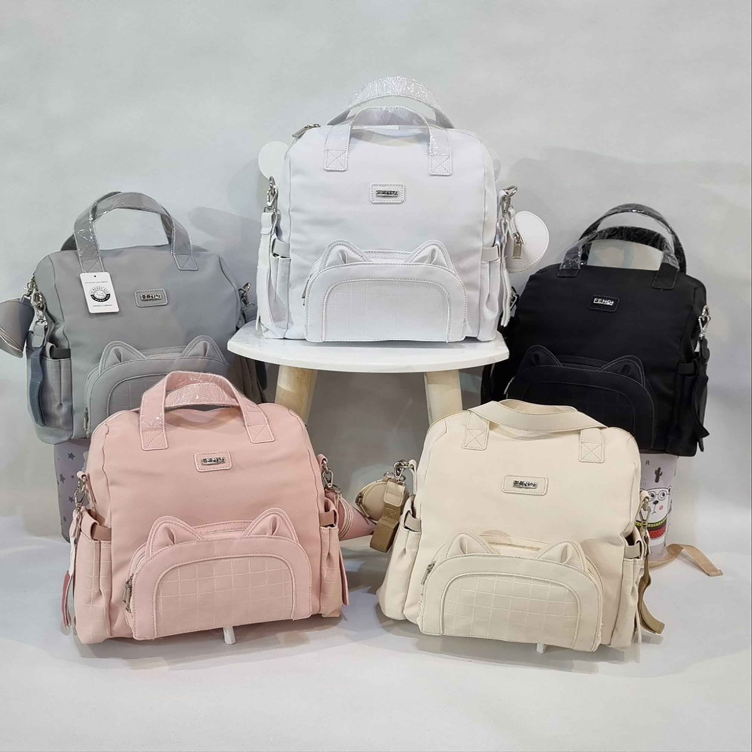 Sac pour accessoires de bébé avec poches latérales – modèle QZ Cat