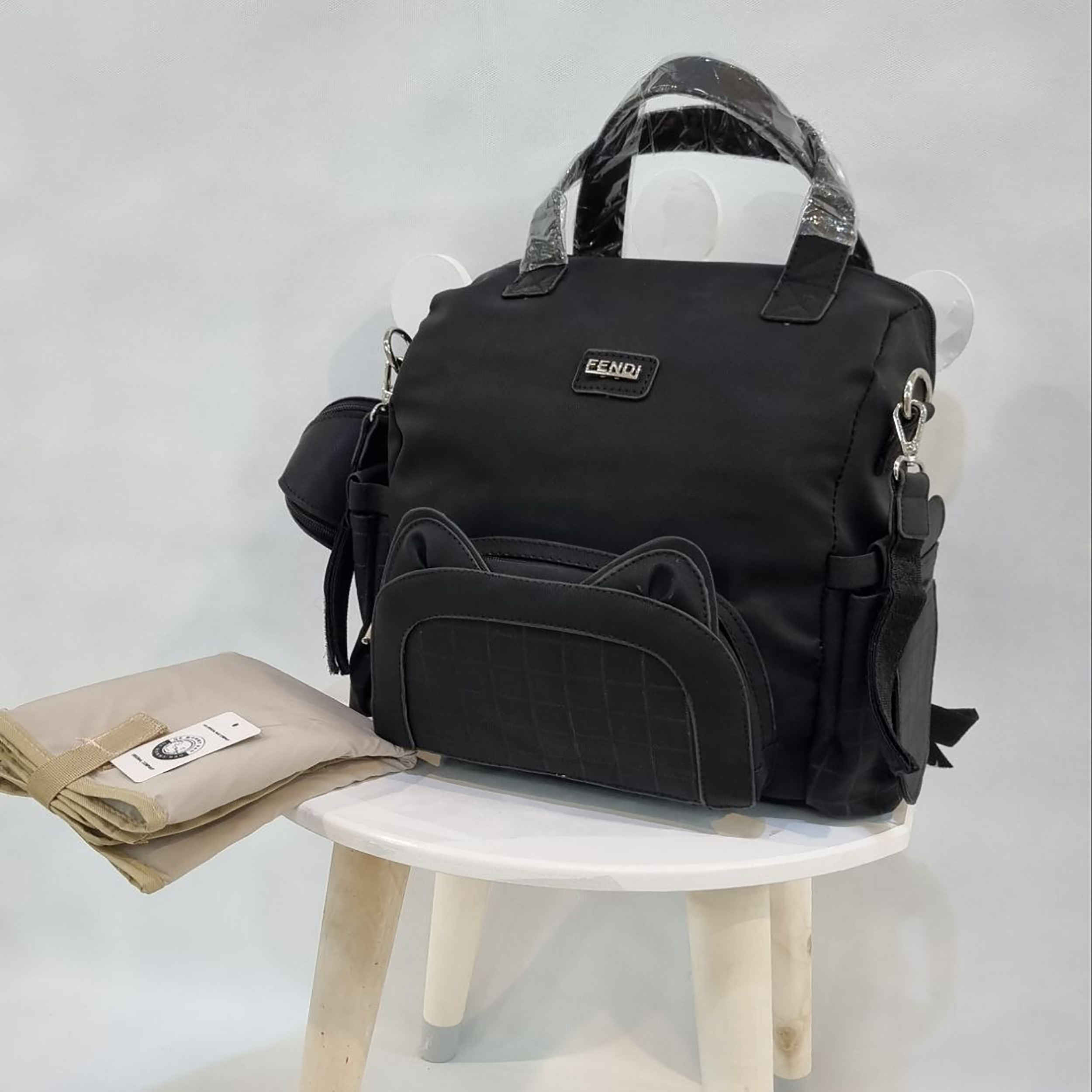 Sac pour accessoires de bébé avec poches latérales – modèle QZ Cat