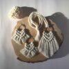 Ensemble Boucles d’Oreilles et Collier en Macramé Brodé