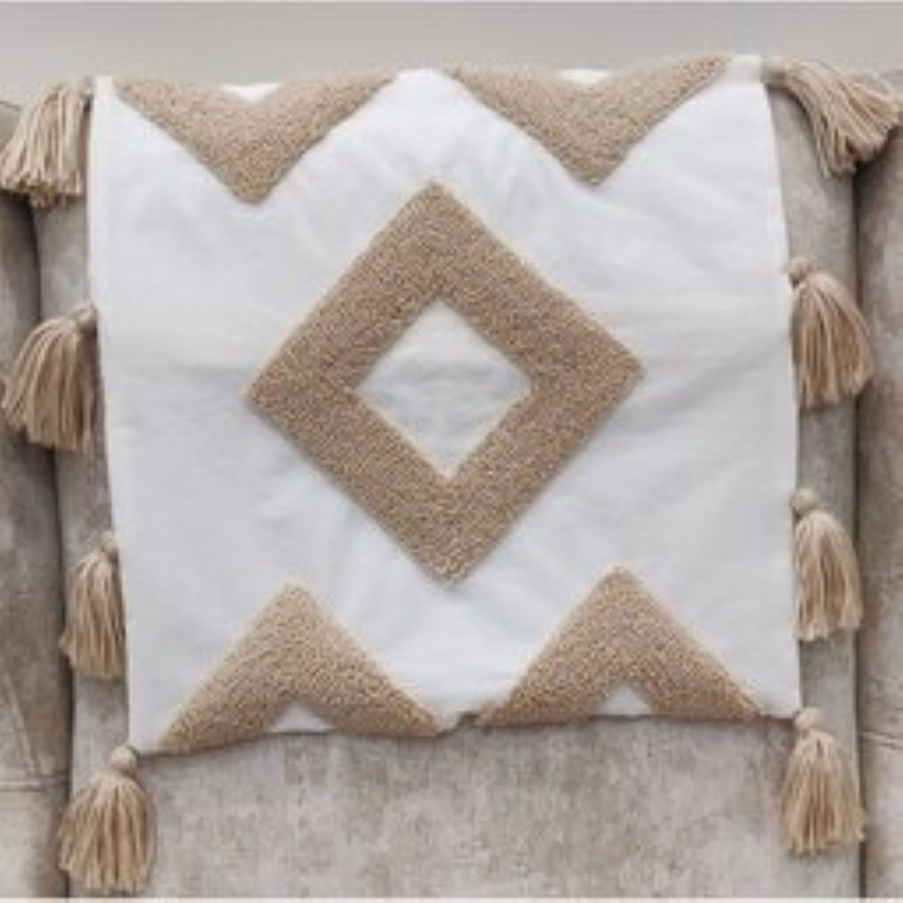 Housse de Coussin Punch Needle – Design Housses de Coussin Artisanales Brodé (Lot de 2)