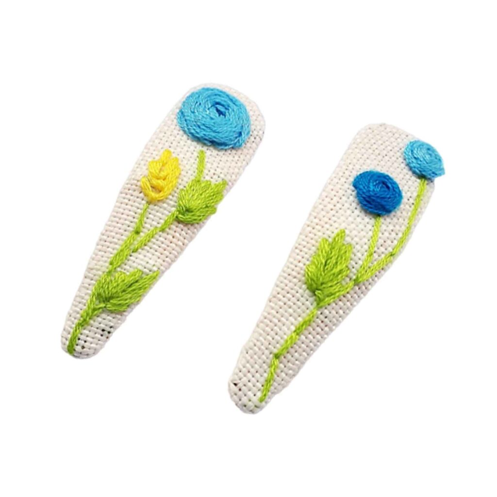 Set de Pinces à Cheveux à Clip Brodé à la Main Modèle Escargot