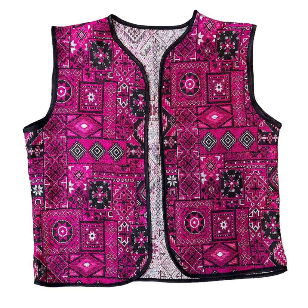Gilet brodé avec design géométrique pour femmes