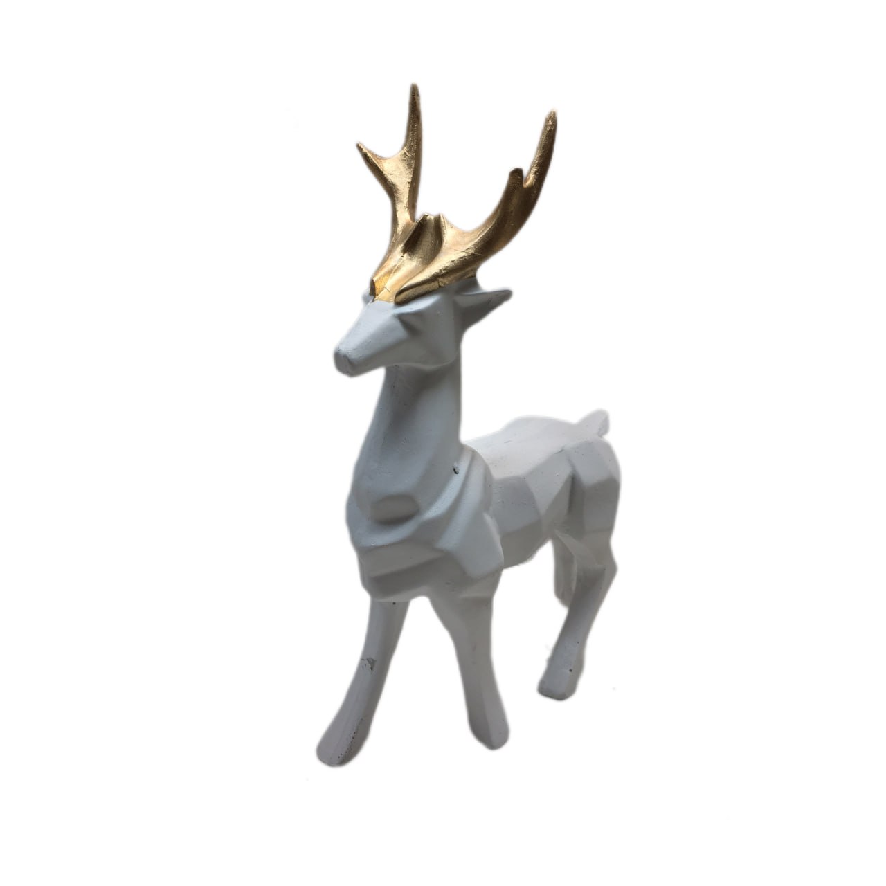 Ensemble de figurines géométriques de cerf cubisme 2 pièces – Sculpture d’art moderne