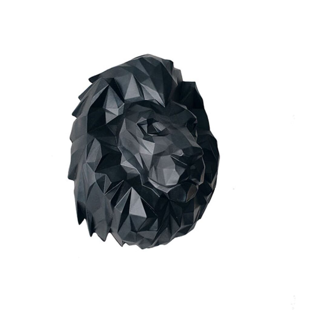 Figurine géométrique de tête de lion cubisme - Animal Leo pour décoration murale